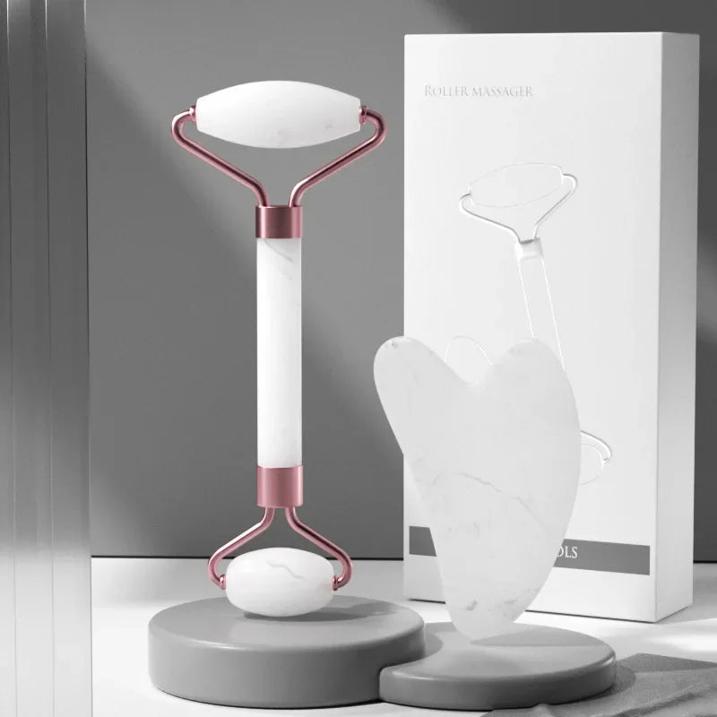 Kit Massage Visage : Rouleau & Gua Sha
