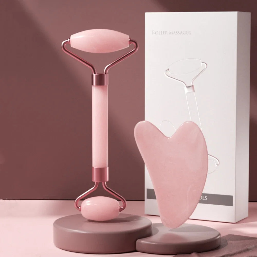Kit Massage Visage : Rouleau & Gua Sha