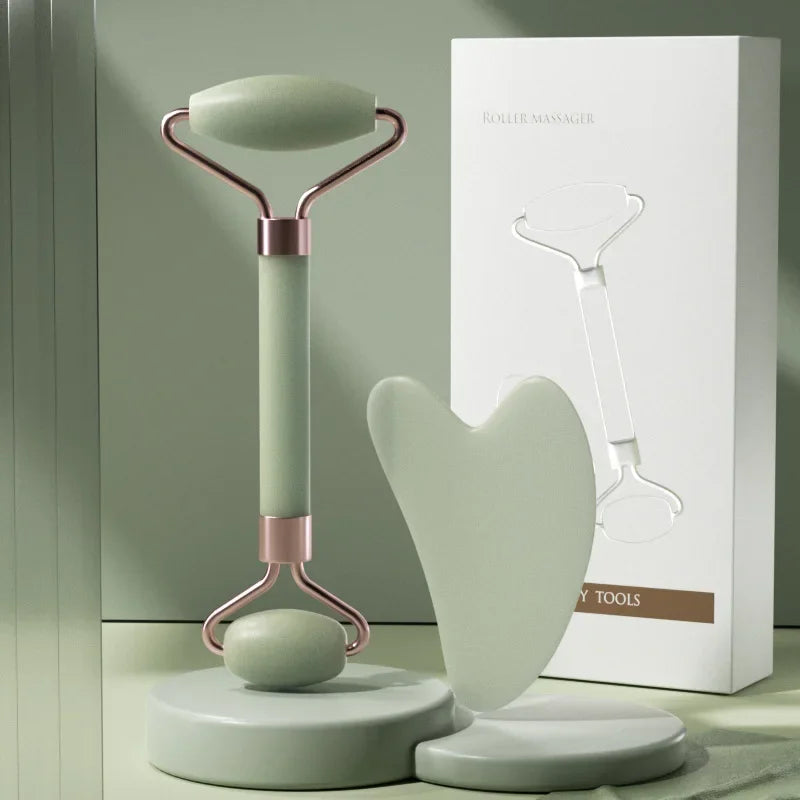 Kit Massage Visage : Rouleau & Gua Sha