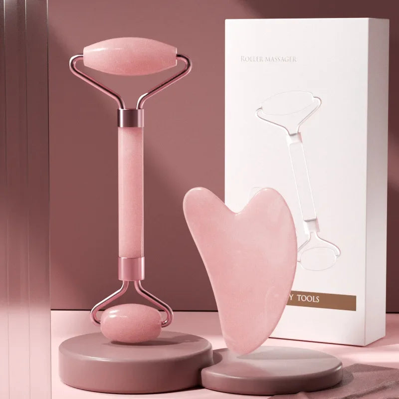 Kit Massage Visage : Rouleau & Gua Sha