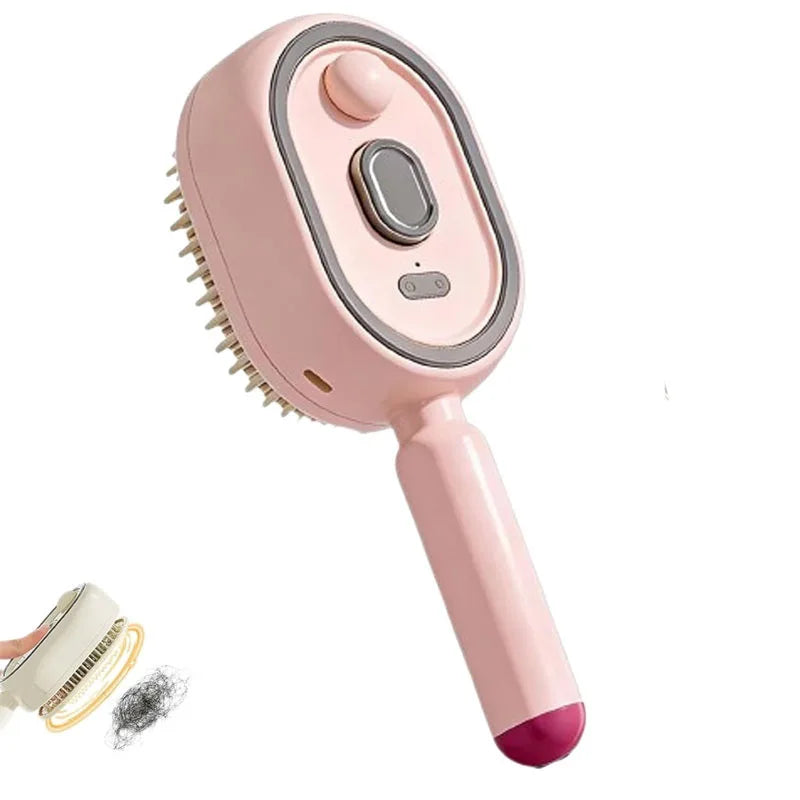 Brosse Massante 3-en-1 Vapeur, Huiles Essentielles & Nettoyage Automatique – Rechargeable