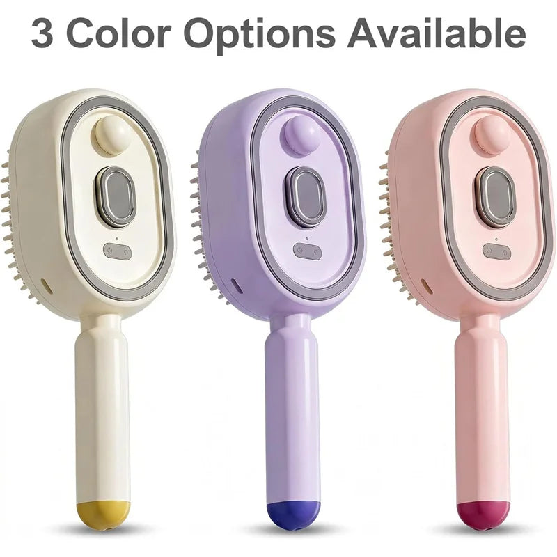 Brosse Massante 3-en-1 Vapeur, Huiles Essentielles & Nettoyage Automatique – Rechargeable