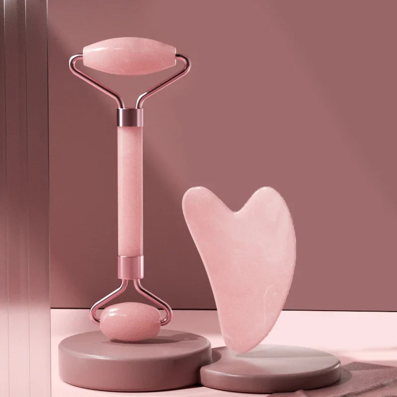 Kit Massage Visage : Rouleau & Gua Sha