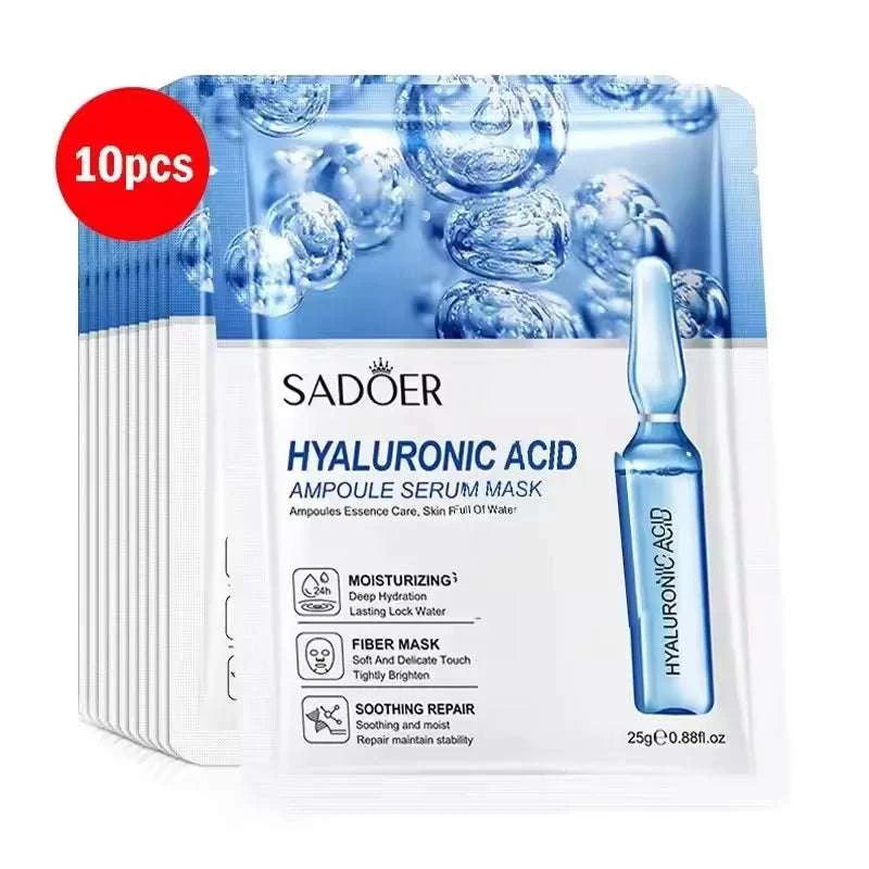 Masques Faciaux SADOER 24K Or & Vitamine C – Hydratants & Raffermissants (10 pcs)