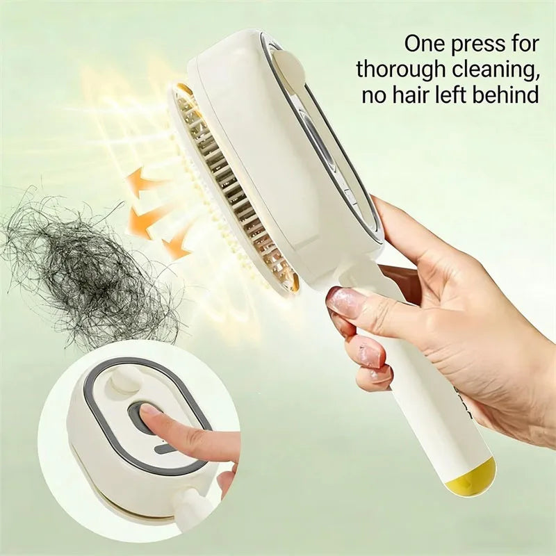 Brosse Massante 3-en-1 Vapeur, Huiles Essentielles & Nettoyage Automatique – Rechargeable