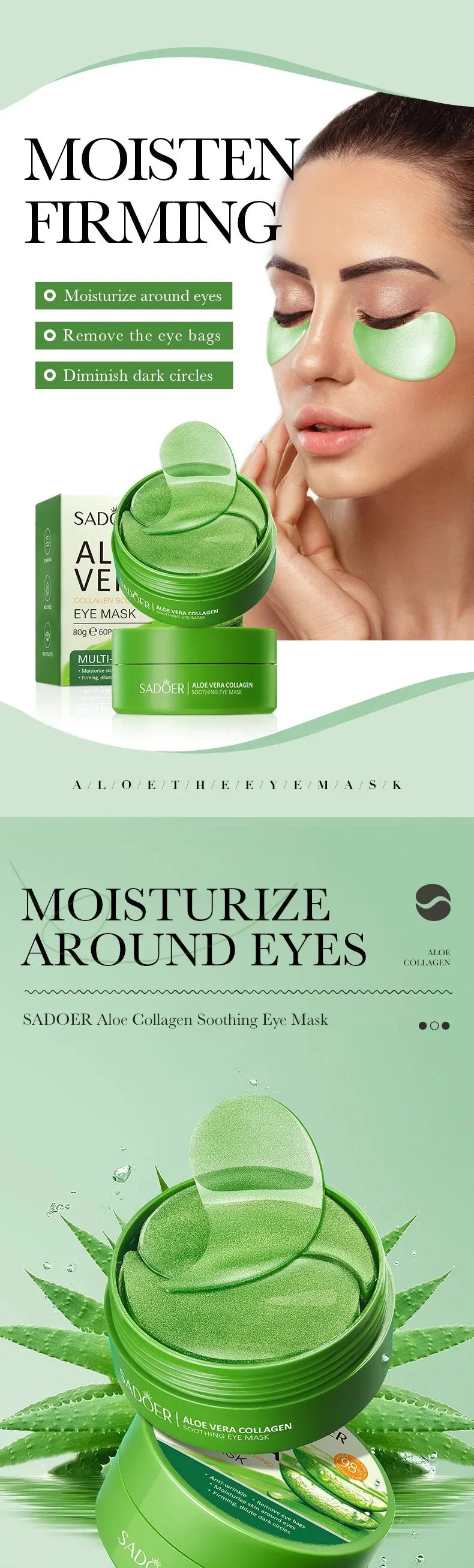 Patchs Contour des Yeux Aloe Vera (60pcs)