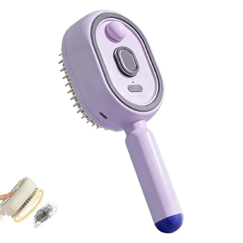 Brosse Massante 3-en-1 Vapeur, Huiles Essentielles & Nettoyage Automatique – Rechargeable