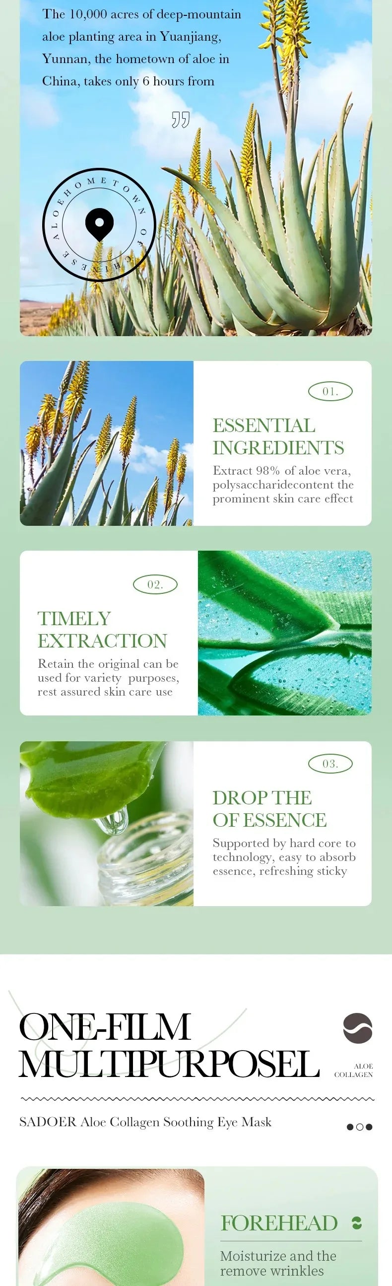 Patchs Contour des Yeux Aloe Vera (60pcs)