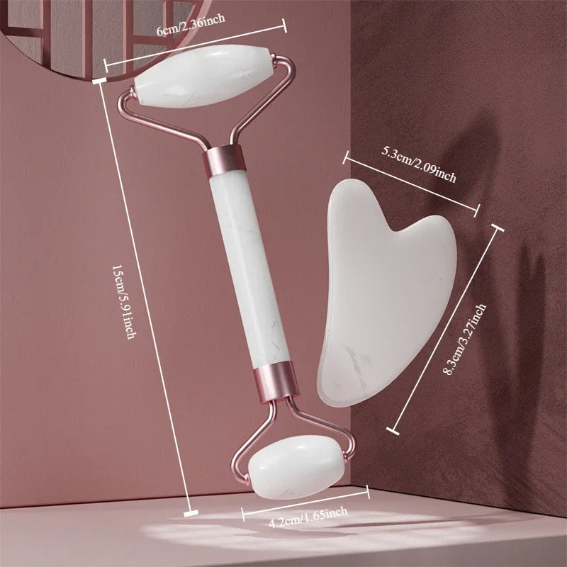 Kit Massage Visage : Rouleau & Gua Sha