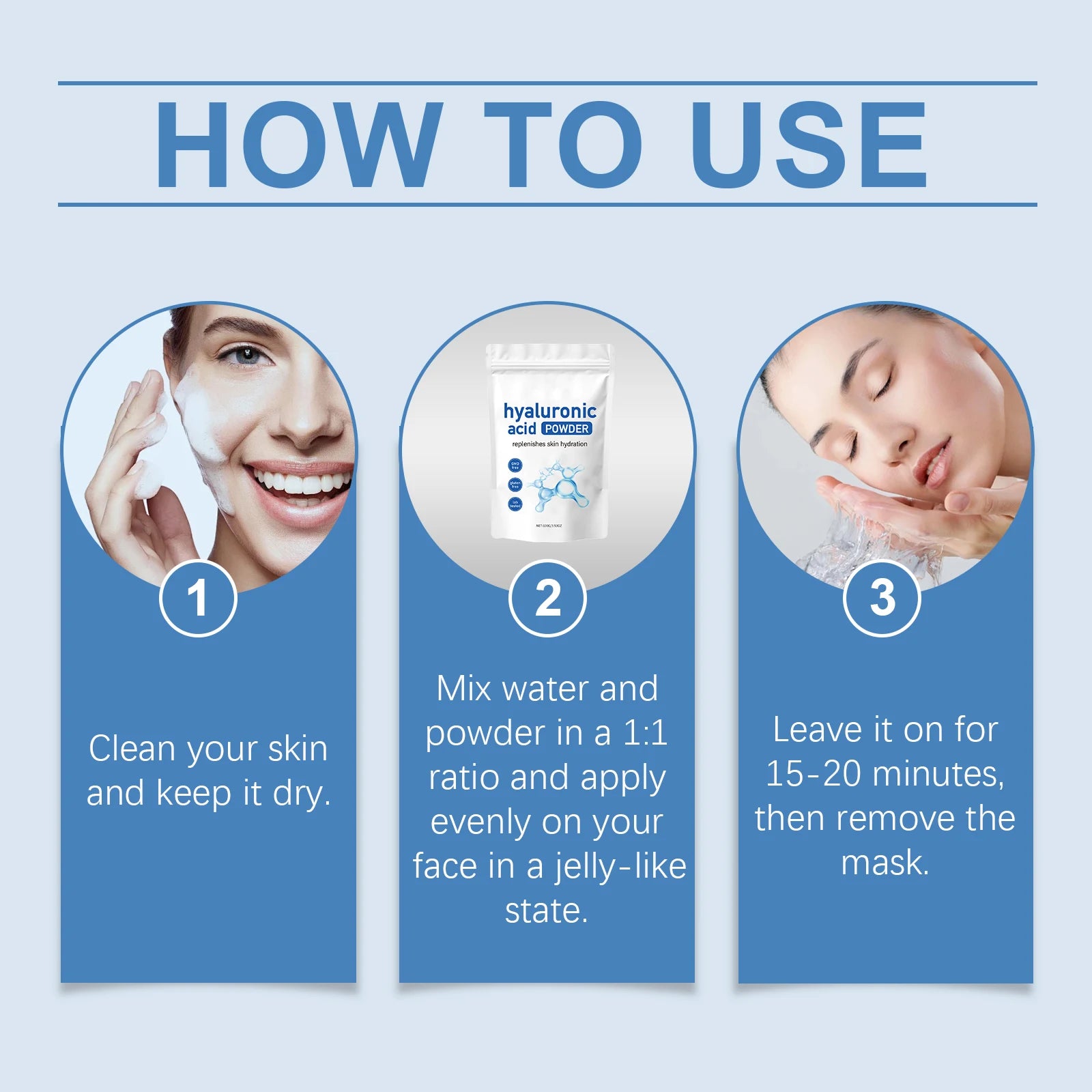 Masque Visage Poudre Acide Hyaluronique