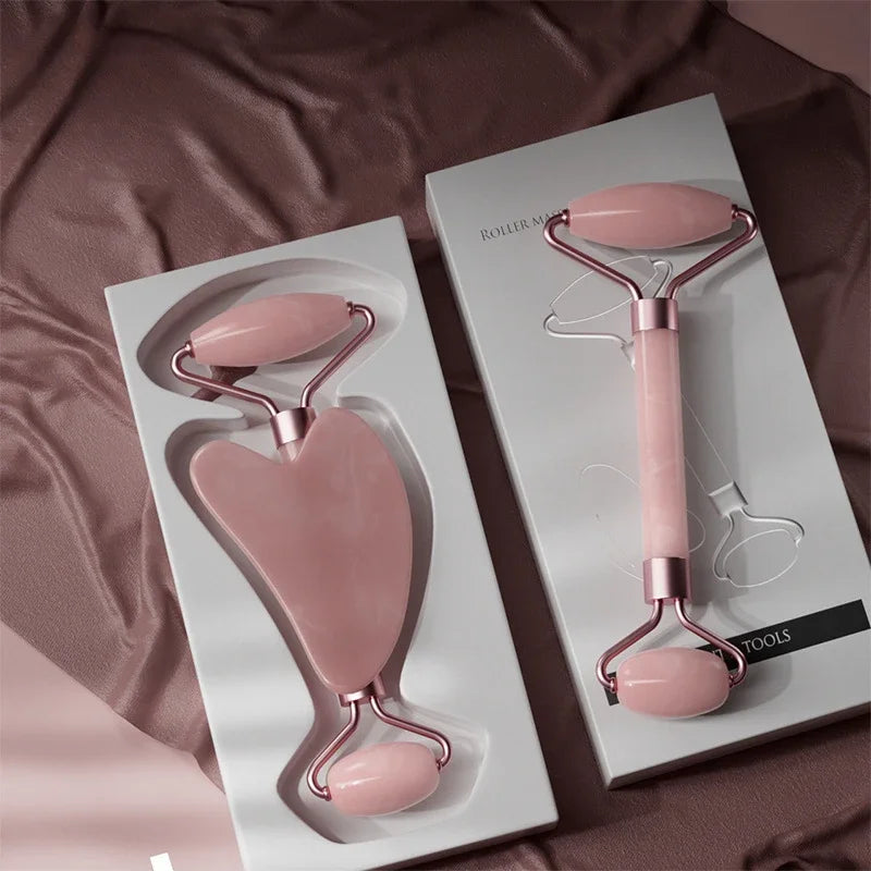 Kit Massage Visage : Rouleau & Gua Sha