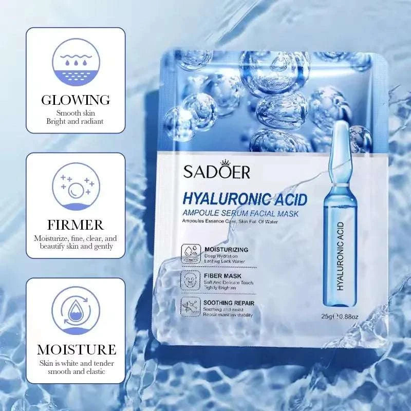 Masques Faciaux SADOER 24K Or & Vitamine C – Hydratants & Raffermissants (10 pcs)